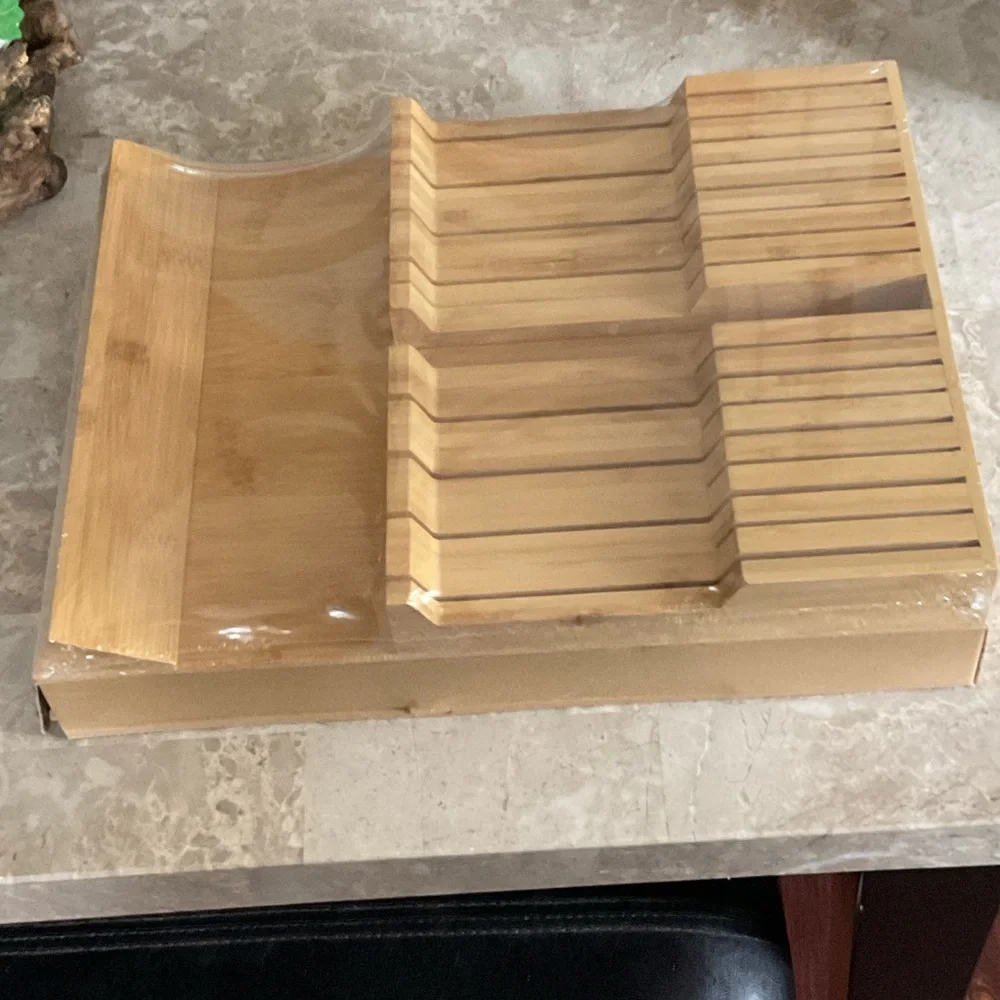 Bamboo Knife Block Organizer From Helios